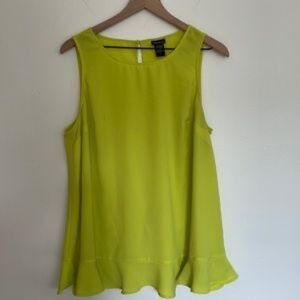 Torrid | Lime Neon Green Yellow Flowy Peplum Tank Top Size 0X